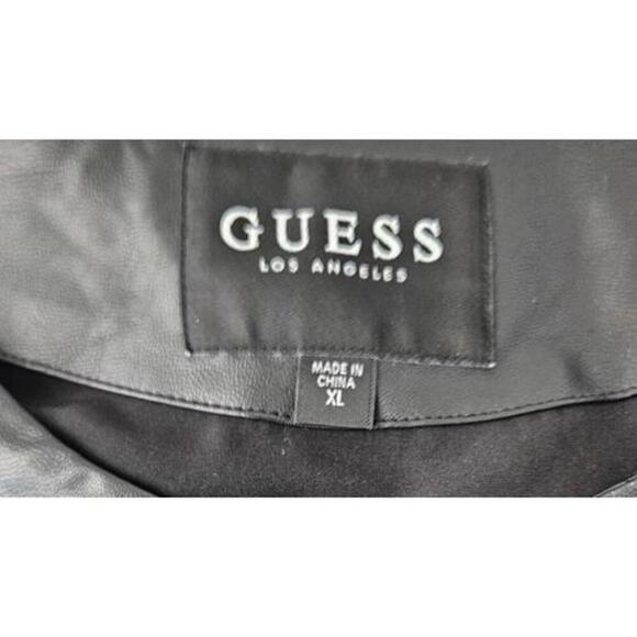 Guess Women's Black Faux Leather Black Jacket XL - Picture 5 of 8